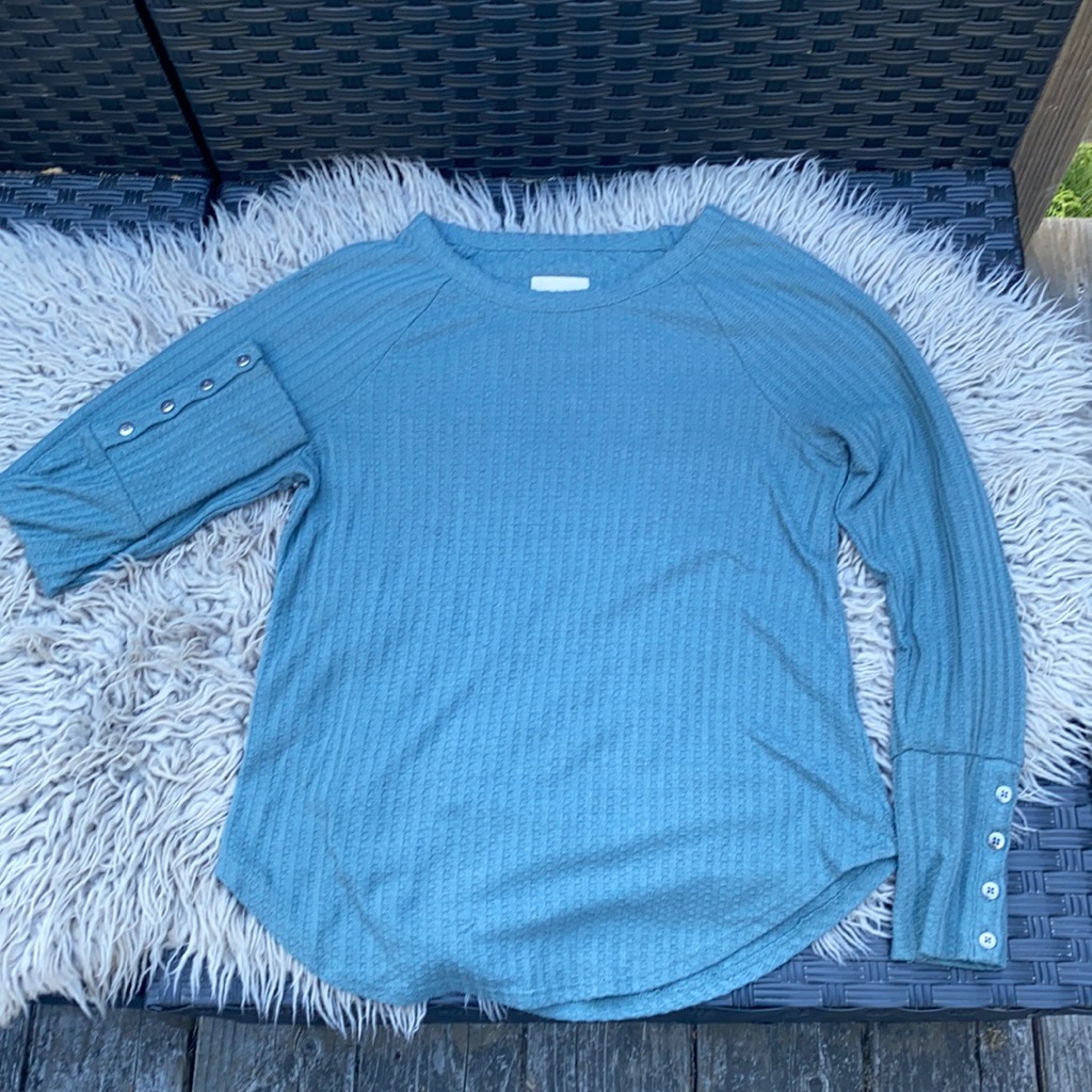 Chaser Knit Lightweight Sweater Stone Blue Size S